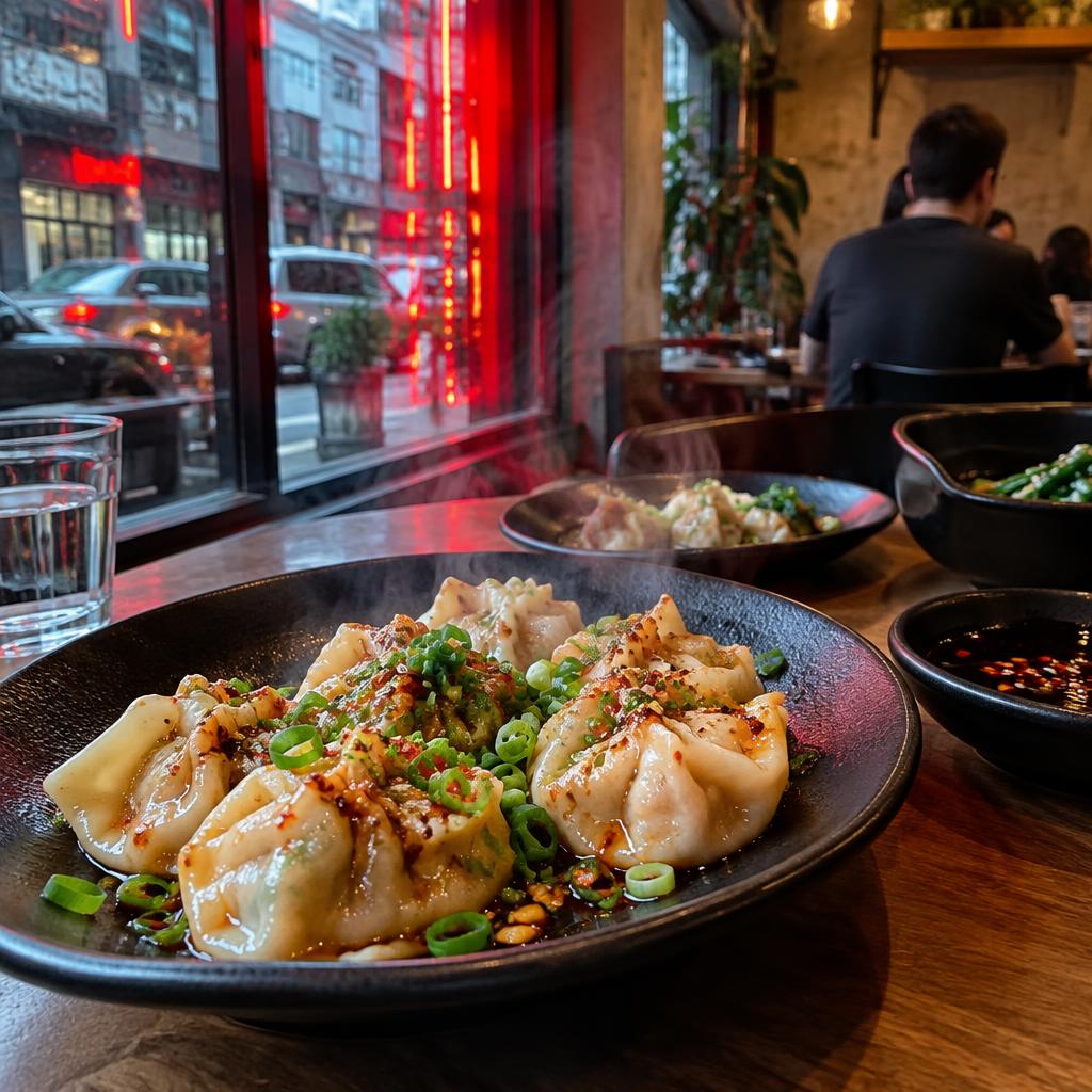 Dumplings on a restaurant table